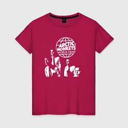Футболка хлопковая женская Arctic Monkeys арктик манкис, цвет: маджента