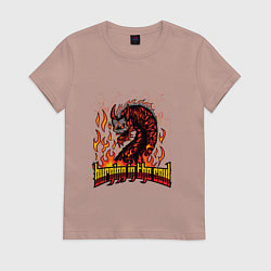 Футболка хлопковая женская Burning in the soul, цвет: пыльно-розовый