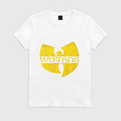 Футболка хлопковая женская Wu tang logo, цвет: белый