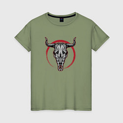 Женская футболка Череп буйвола