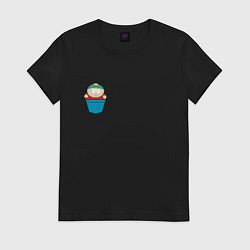 Футболка хлопковая женская Южный парк - Эрик Картман, цвет: черный