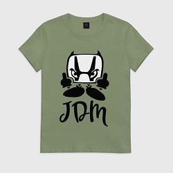 Футболка хлопковая женская Honda JDM Japan Gesture, цвет: авокадо