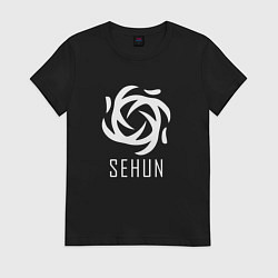 Футболка хлопковая женская Exo SEHUN, цвет: черный