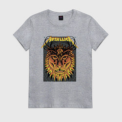 Футболка хлопковая женская Metallica Lion, цвет: меланж