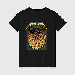 Футболка хлопковая женская Metallica Lion, цвет: черный