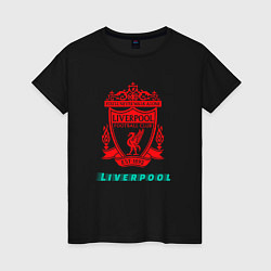 Футболка хлопковая женская LIVERPOOL Liverpool, цвет: черный