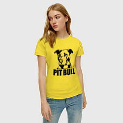 Футболка хлопковая женская Pit Bull Power, цвет: желтый — фото 2