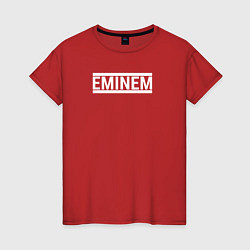 Футболка хлопковая женская Eminem rap, цвет: красный