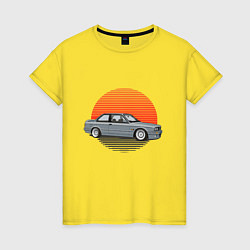 Футболка хлопковая женская BMW Sun, цвет: желтый
