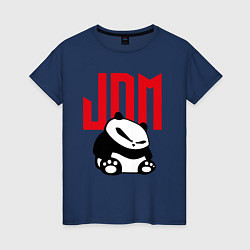 Футболка хлопковая женская JDM Panda Japan Симпатяга, цвет: тёмно-синий