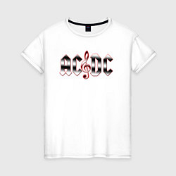 Женская футболка AC DC metallic fire