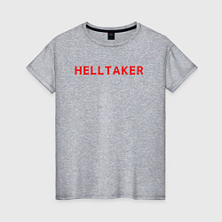 Футболка хлопковая женская Helltaker logo, цвет: меланж