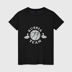 Футболка хлопковая женская Russian Basket, цвет: черный