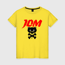 Футболка хлопковая женская JDM Bear Japan, цвет: желтый