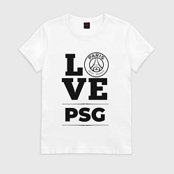 Футболка хлопковая женская PSG Love Классика, цвет: белый