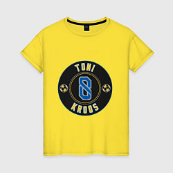 Футболка хлопковая женская Toni Kroos, цвет: желтый