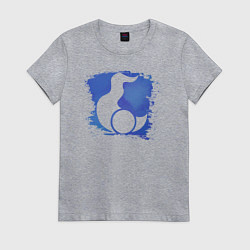 Футболка хлопковая женская Знак Тзинча пятно, цвет: меланж