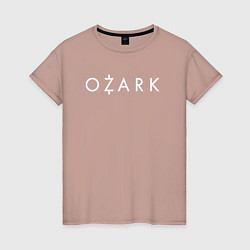 Футболка хлопковая женская Ozark white logo, цвет: пыльно-розовый
