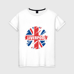 Футболка хлопковая женская Ливерпуль - Liverpool, цвет: белый