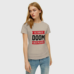 Футболка хлопковая женская Doom Ultimate, цвет: миндальный — фото 2