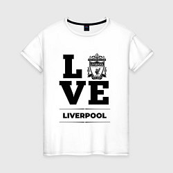 Футболка хлопковая женская Liverpool Love Классика, цвет: белый