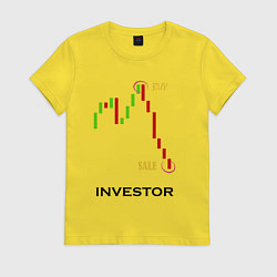 Футболка хлопковая женская Investor, цвет: желтый