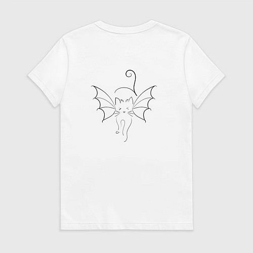 Женская футболка Кот Ангел и кот Дьявол / Белый – фото 2