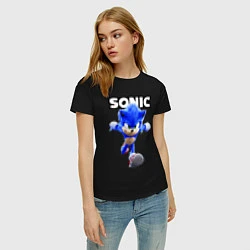 Футболка хлопковая женская Sonic the Hedgehog 2022, цвет: черный — фото 2