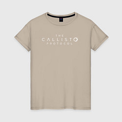 Футболка хлопковая женская The Callisto Protocol logo, цвет: миндальный
