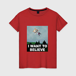 Женская футболка Neco Arc want to believe