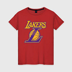 Футболка хлопковая женская Lakers Лейкерс Коби Брайант, цвет: красный