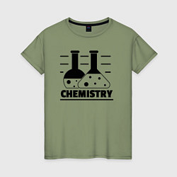 Футболка хлопковая женская CHEMISTRY химия, цвет: авокадо