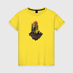 Футболка хлопковая женская Медвежий остров, цвет: желтый