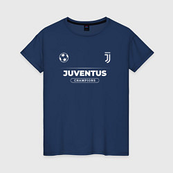 Футболка хлопковая женская Juventus Форма Чемпионов, цвет: тёмно-синий