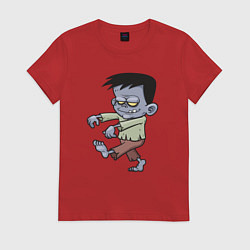 Футболка хлопковая женская Walking Zombie, цвет: красный
