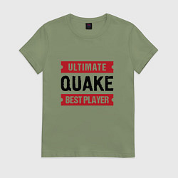 Женская футболка Quake: таблички Ultimate и Best Player