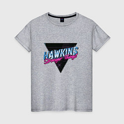 Футболка хлопковая женская Hakwins Stranger Things Retrowave Neon, цвет: меланж