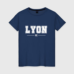 Футболка хлопковая женская Lyon Football Club Классика, цвет: тёмно-синий