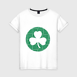 Футболка хлопковая женская Green Celtics, цвет: белый
