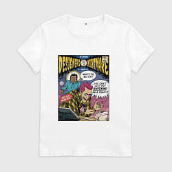 Футболка хлопковая женская Кошмар Художника Дизайнера Обложка Комикса, цвет: белый