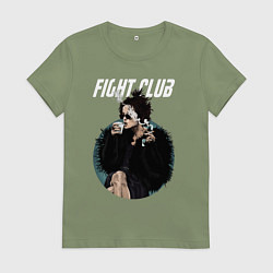 Футболка хлопковая женская Helena Bonham Carter, цвет: авокадо