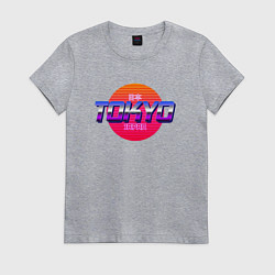 Футболка хлопковая женская Retrowave Tokyo, цвет: меланж
