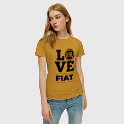 Футболка хлопковая женская Fiat Love Classic, цвет: горчичный — фото 2