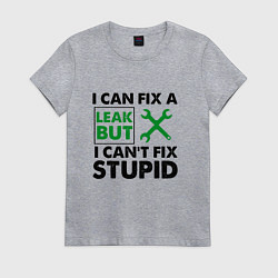 Футболка хлопковая женская Инженер не может починить глупость, цвет: меланж