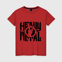 Футболка хлопковая женская Heavy metal, цвет: красный