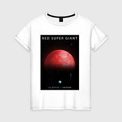 Футболка хлопковая женская Red Super Giant Красный Сверхгигант Space Collecti, цвет: белый