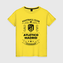 Футболка хлопковая женская Atletico Madrid: Football Club Number 1 Legendary, цвет: желтый