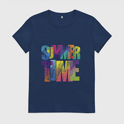 Футболка хлопковая женская Summertime, цвет: тёмно-синий