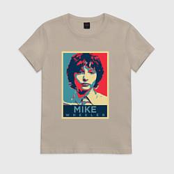 Футболка хлопковая женская Stranger Things Майк, цвет: миндальный