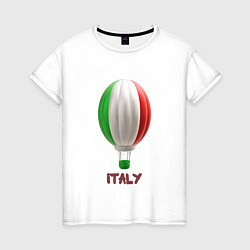 Футболка хлопковая женская 3d aerostat Italy flag, цвет: белый